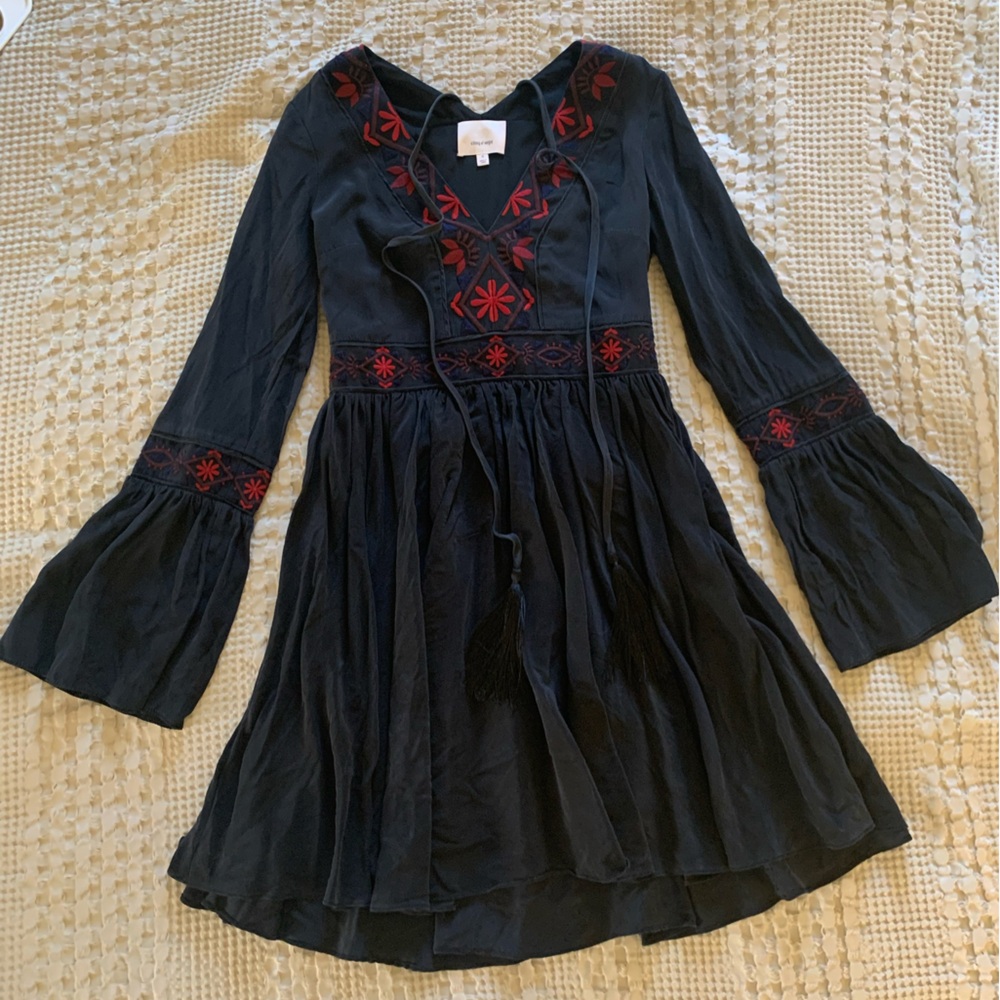 Cinq A Sept Black embroidered dress